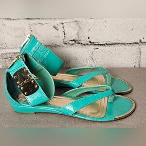 Bamboo Turquoise Ankle Strap Sandals